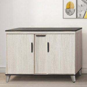 D706-8 炭燒白4尺石面餐櫃