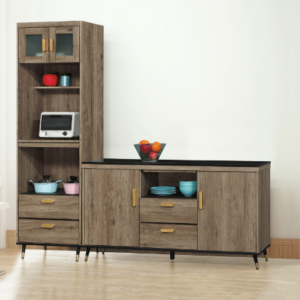 D708-1 戴維斯灰橡7尺L型收納櫃