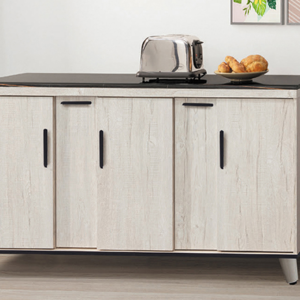 D706-9 炭燒白5尺石面餐櫃