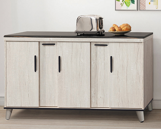 D706-9 炭燒白5尺石面餐櫃