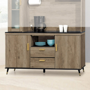 D708-5 戴維斯灰橡5尺黑石餐櫃 下座