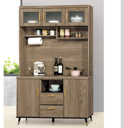 D708-7 戴維斯灰橡4尺餐櫃 全組