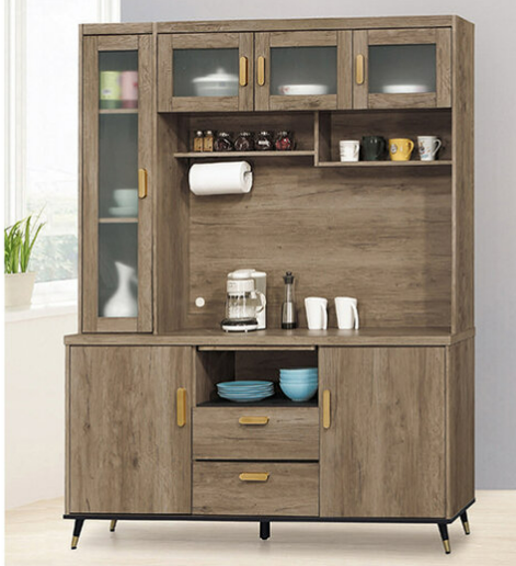 D708-9 戴維斯灰橡5尺餐櫃 全組