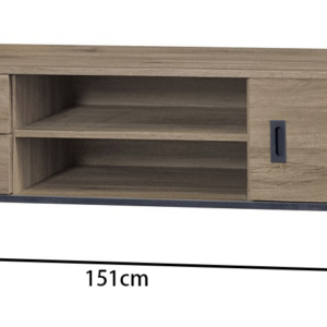 F95-1 灰橡5尺電視櫃 12MM白岩板