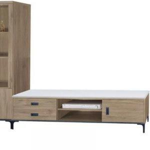 F95-6 灰橡6尺電視櫃 12MM白岩板