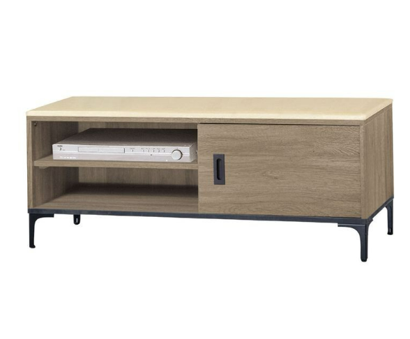 F95-10 灰橡4尺電視櫃 12MM白岩板