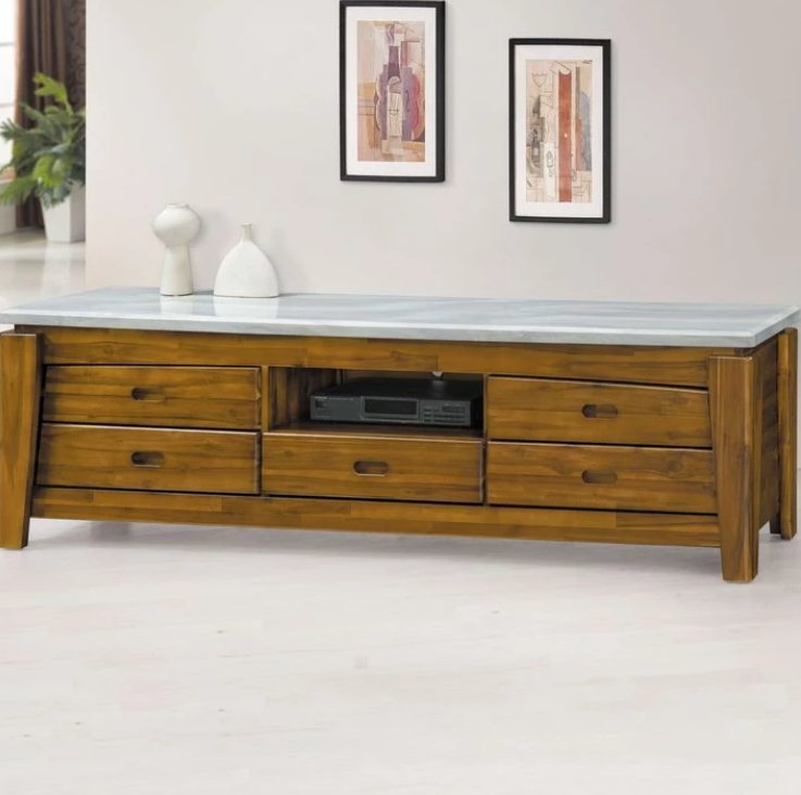 F99-1 G-801L 雲彩玉相思木7尺電視櫃 石面