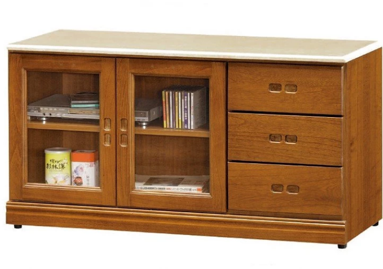 F100-2 樟木色4尺電視櫃 石面