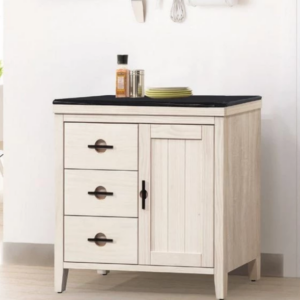 D715-4 加賀洗白2.7尺黑石餐櫃下座