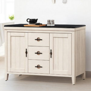 D715-5 加賀洗白4尺黑石餐櫃下座