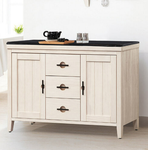 D715-5 加賀洗白4尺黑石餐櫃下座