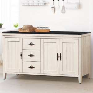 D715-6 加賀洗白5.3尺黑石餐櫃下座