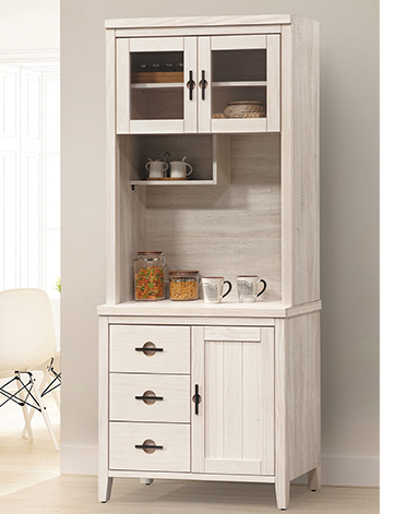 D715-8 加賀洗白2.7尺餐櫃 全組