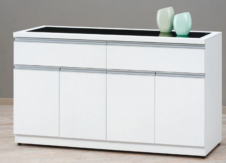 D717-4 貝拉白色5尺碗碟櫃下座