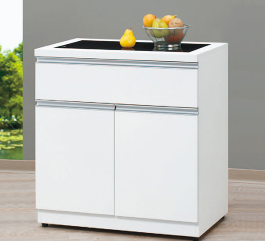 D717-6 貝拉白色2.5尺碗碟櫃下座