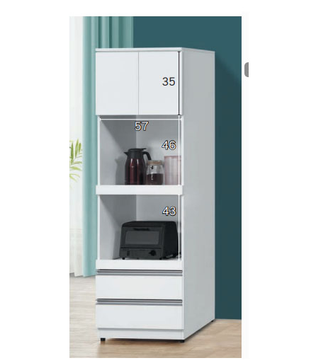 D717-7 貝拉白色2尺收納高櫃