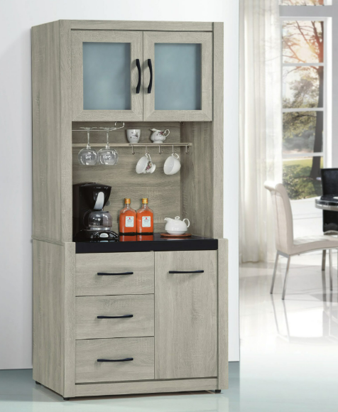 D719-7 依美2.7尺碗碟櫃 全組