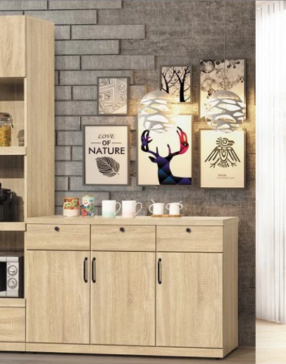 D721-4 梧桐原切4尺餐櫃 單色