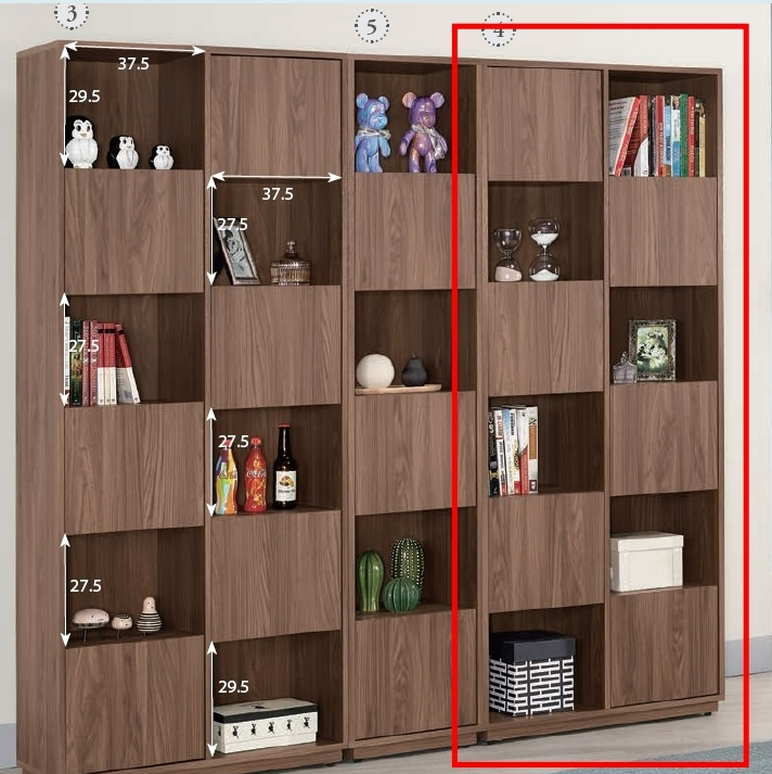 A1593-4  諾艾爾2.7尺書櫥 右