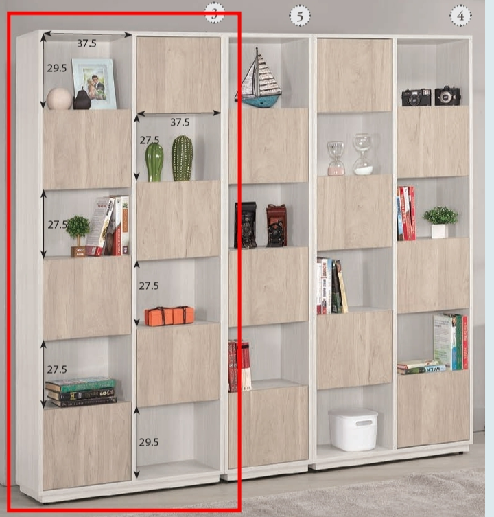 A1594-3 克萊格2.7尺書櫥 左