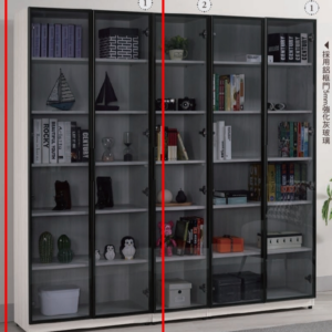 A1598-1 丹尼斯2.7尺鋁門書櫥 附活動格板*4