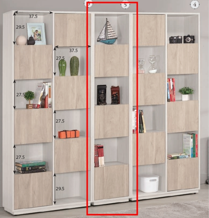 A1594-5 克萊格1.3尺三門書櫥