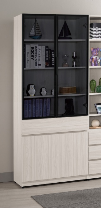 A1598-3 丹尼斯2.7尺鋁門中抽書櫥 附活動隔板*3