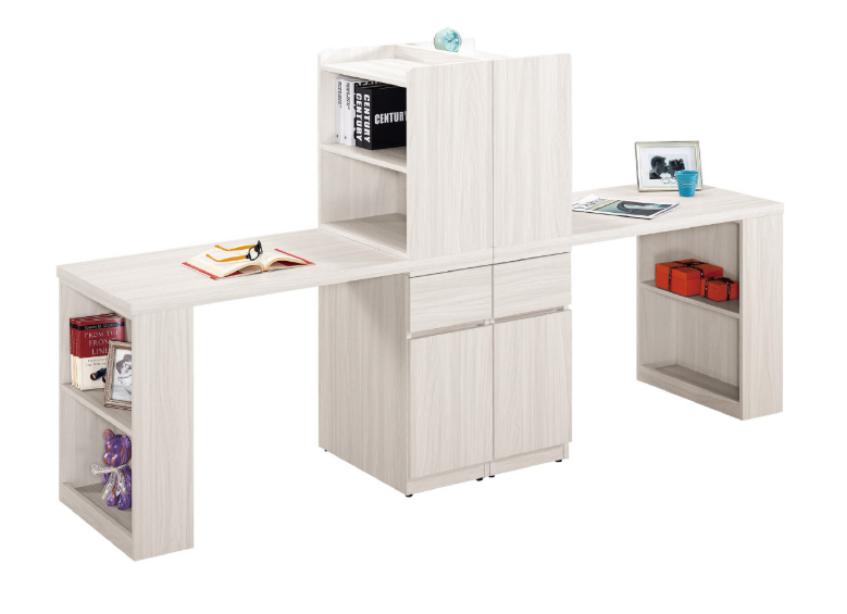 A1596-1 丹尼斯8尺多功能組合書桌  附活動隔板*2 桌面4尺+4尺