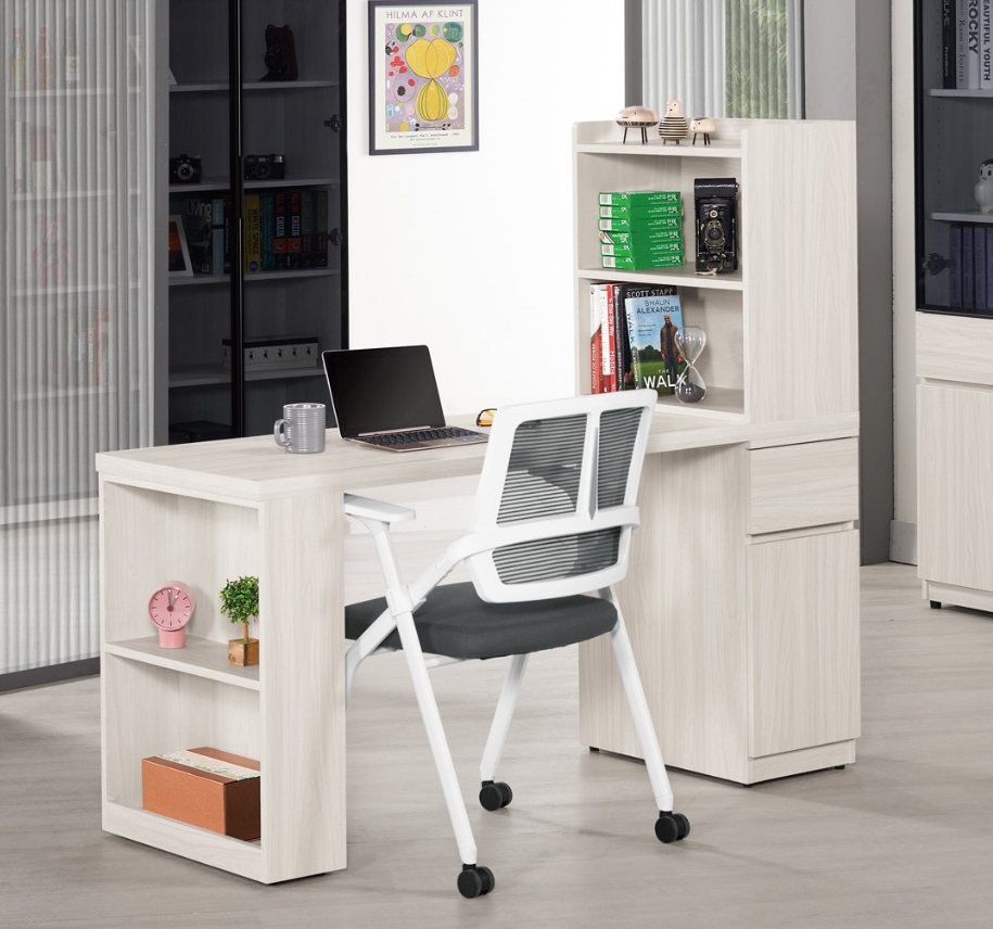 A1595-2 丹尼斯5尺L型書桌 全組 附活動隔板*1 可自行左右擺放