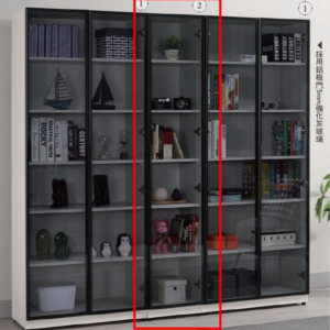 A1598-2 丹尼斯1.3尺鋁門書櫥 附活動隔板*4