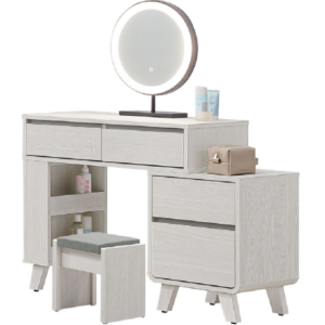 A65-11瑞莎2.7尺伸縮鏡台 側腳與二抽櫃可左右自由擺放