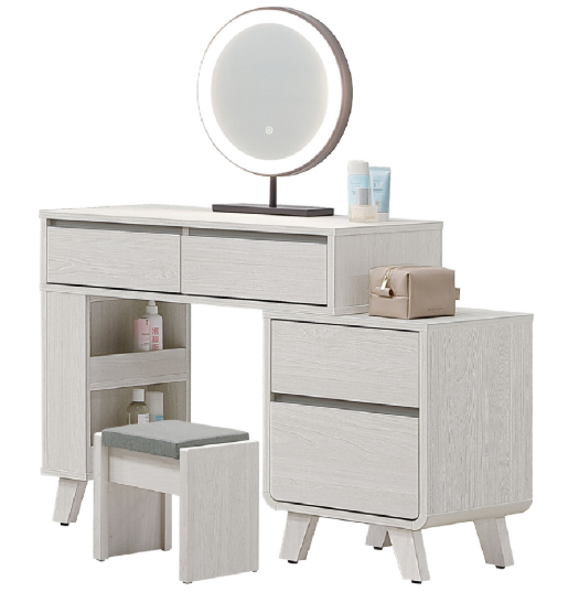 A65-11瑞莎2.7尺伸縮鏡台 側腳與二抽櫃可左右自由擺放