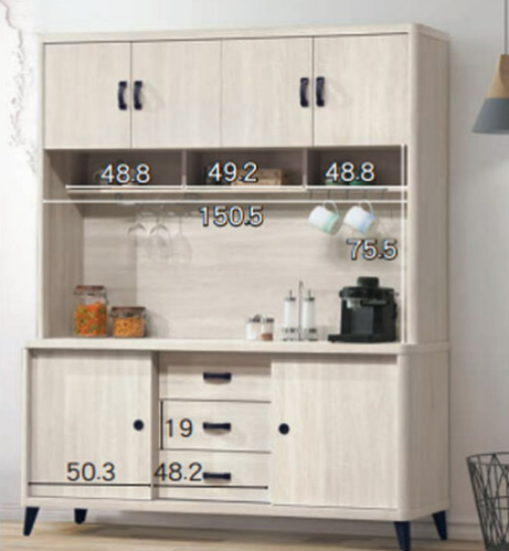 D729-5 布萊德5尺餐櫃 全組