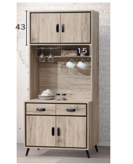 D729-7 伊勢丹2.7尺餐櫃 全組