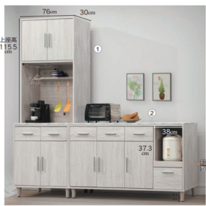 D731-1 迪奧8尺L型餐櫃 全組