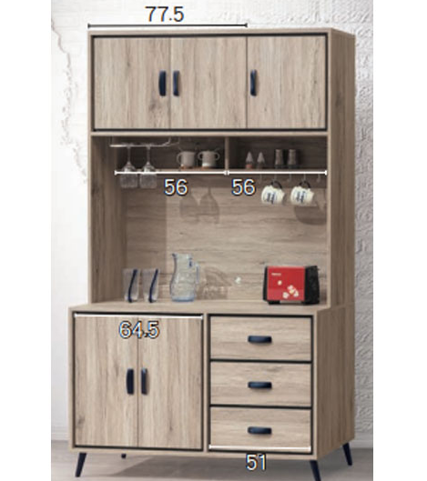 D729-9 伊勢丹4尺餐櫃 全組