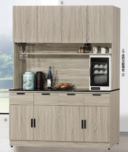 D735-3 夏洛特5.3尺石面餐櫃 全組