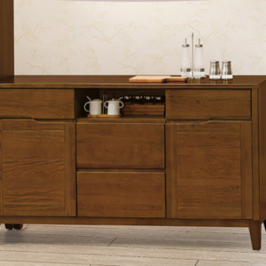 D736-3 米亞淺胡桃5尺餐櫃 門片內附*1活動隔板