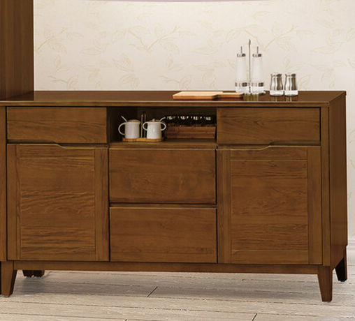 D736-3 米亞淺胡桃5尺餐櫃 門片內附*1活動隔板