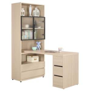 A1607-1 艾維斯5尺L型三抽書桌 附活動隔板*1