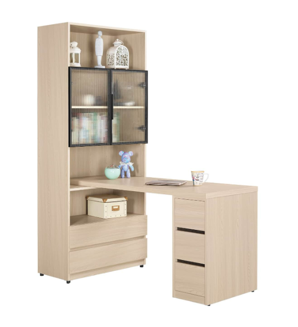 A1607-1 艾維斯5尺L型三抽書桌 附活動隔板*1