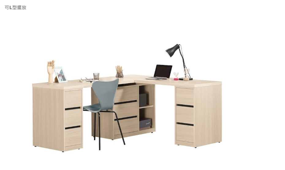 A1606-2 艾維斯5.8尺多功能組合書桌 全組 桌面4尺+5尺