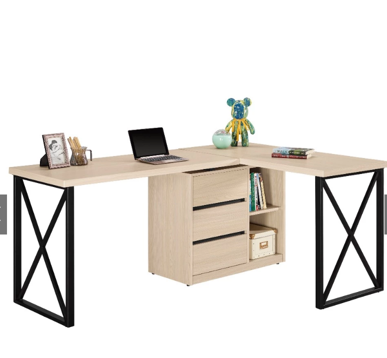 A1606-4 艾維斯6.8尺多功能組合書桌 全組 桌面5尺+5尺