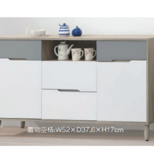 D737-5 肯詩特淺灰雙色5尺餐櫃