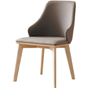 D801-2 莫妮卡水洗白灰皮餐椅 座深47 座高45公分