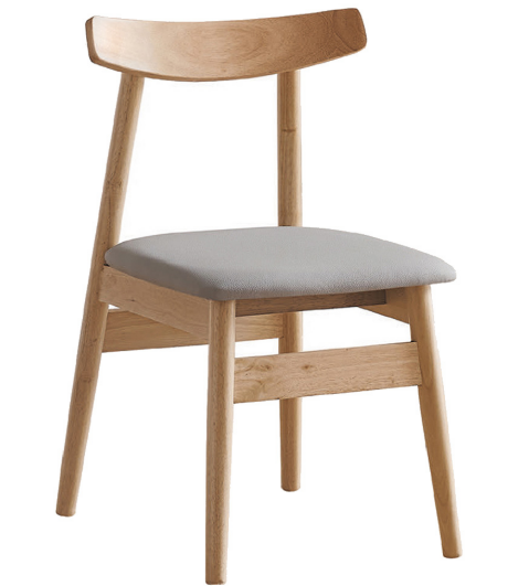 D801-4 淺灰小牛角貓抓皮餐椅 座深46 座高44公分