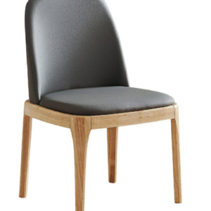 D802-2 凱倫半包圍本木深灰貓抓皮餐椅 座高45 座深45公分