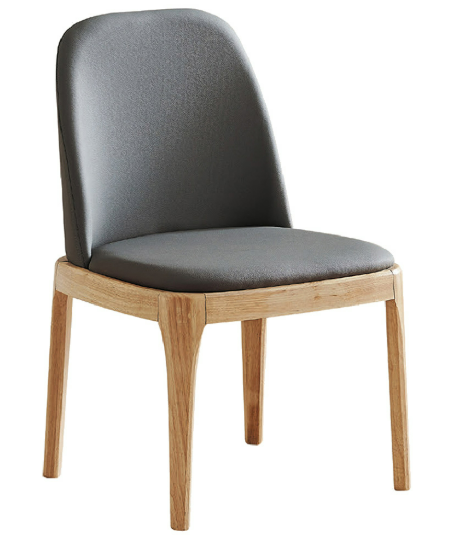 D802-2 凱倫半包圍本木深灰貓抓皮餐椅 座高45 座深45公分