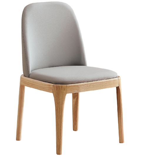 D802-4 凱倫半包圍本木淺灰貓抓皮餐椅