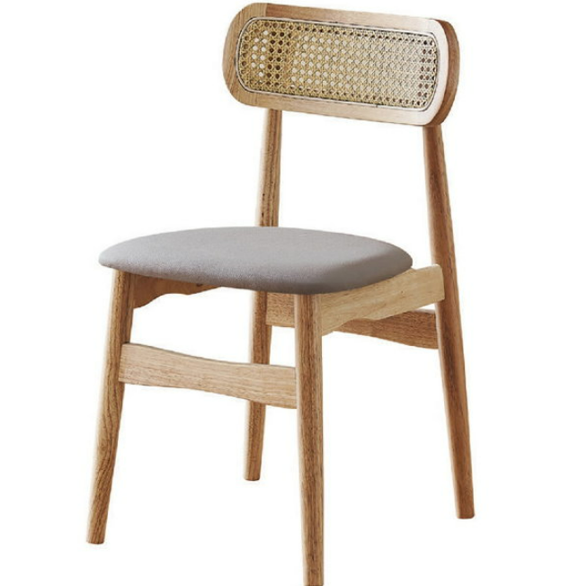 D803-4 蘇西眼鏡淺灰貓抓皮餐椅 座深40 座高46公分